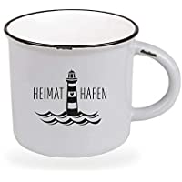 Taza de café vintage de cerámica para regalar- diseño marítimo de puerto de casa